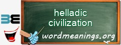 WordMeaning blackboard for helladic civilization